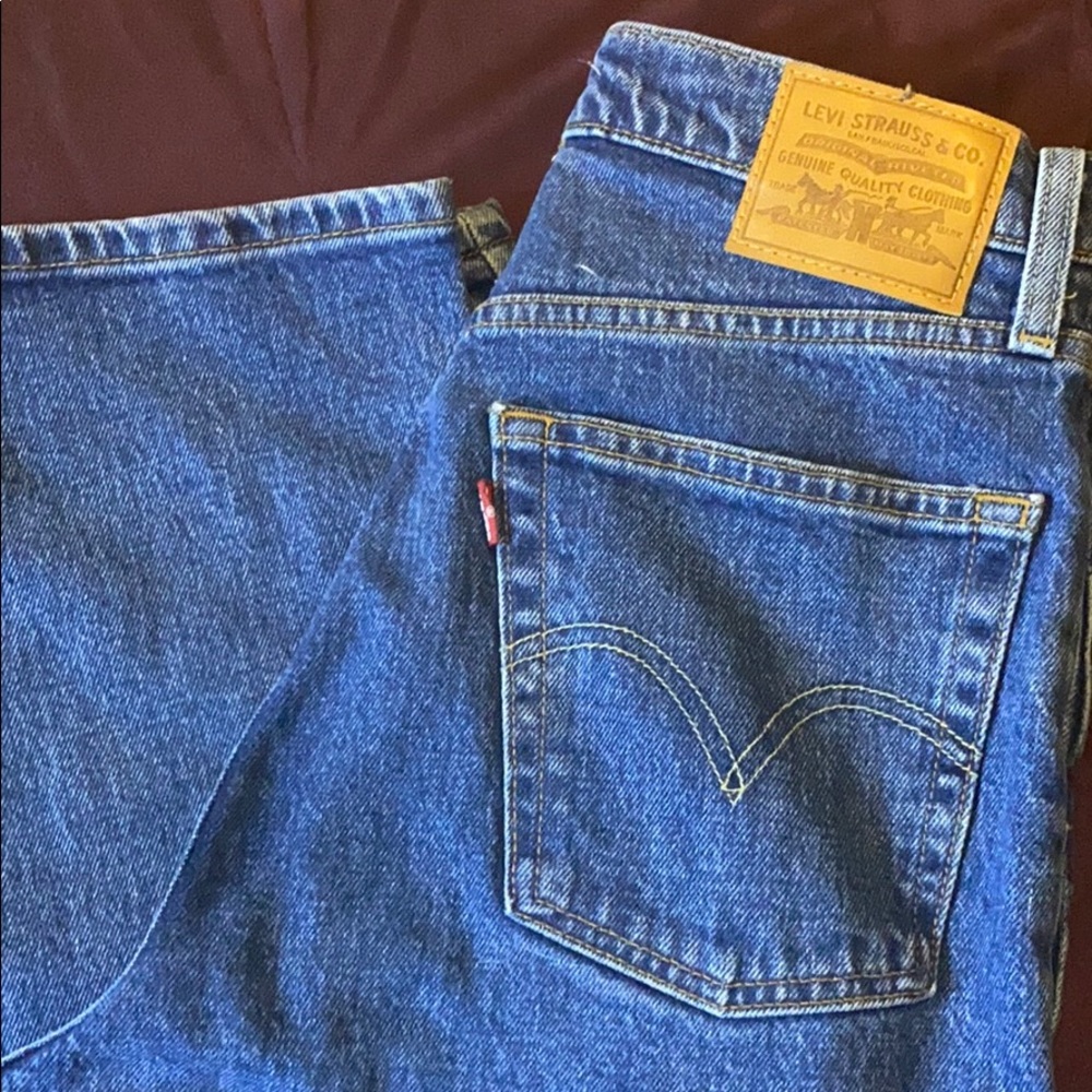 RIBCAGE STRAIGHT LEVI DARK BLUE JEANS